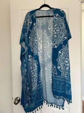 Teal  Kimono Beach Cover-Up